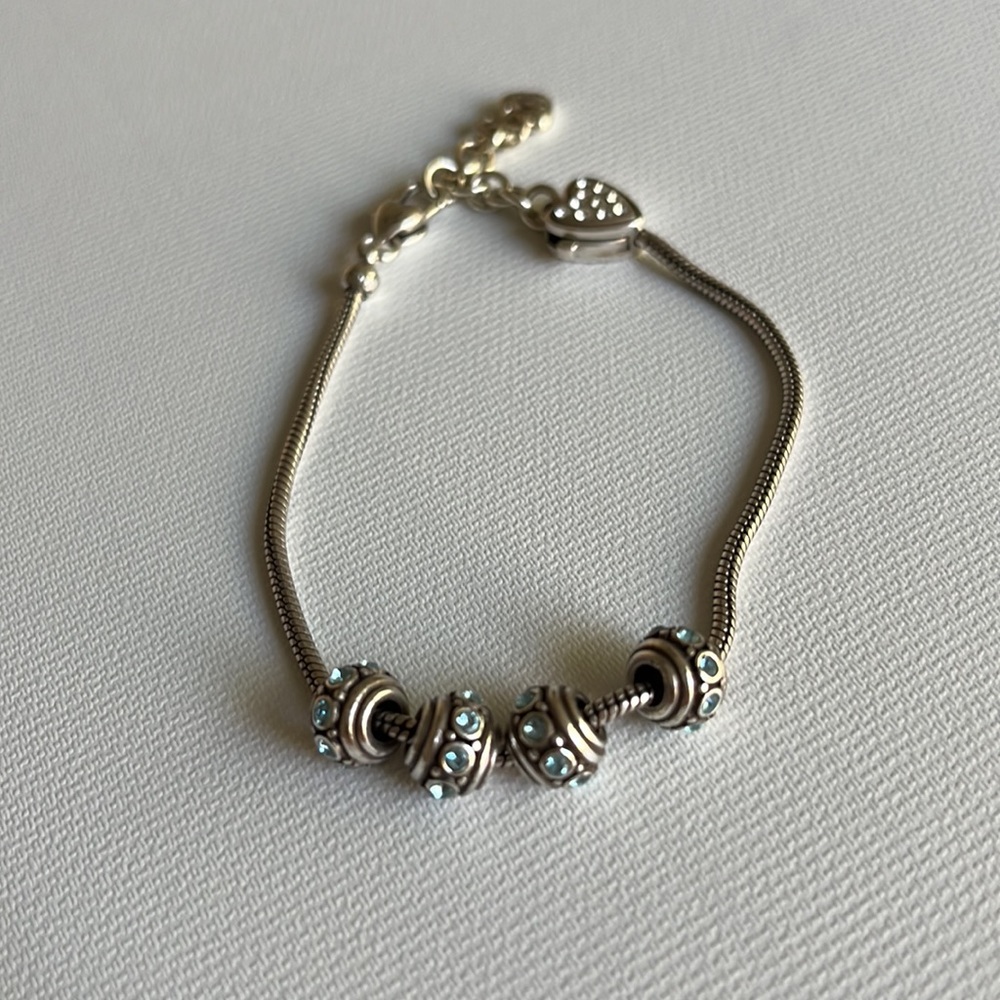 Four Blue Mini Crystal Brighton Beads